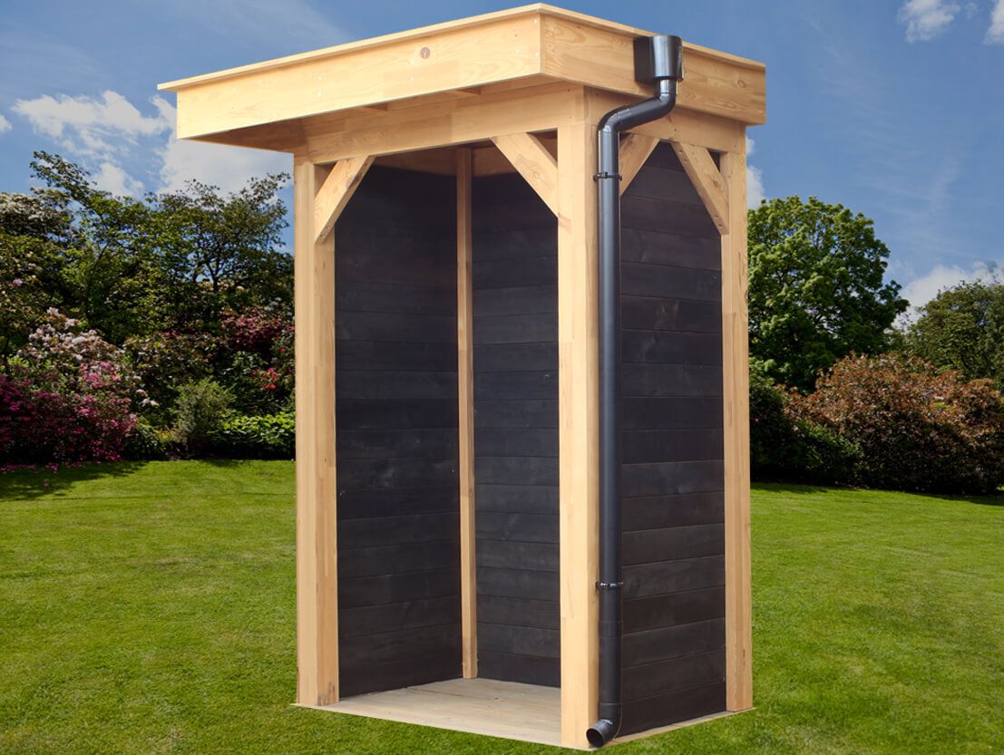 Hemelwaterafvoerset platdak zijuitloop Zwart PVC