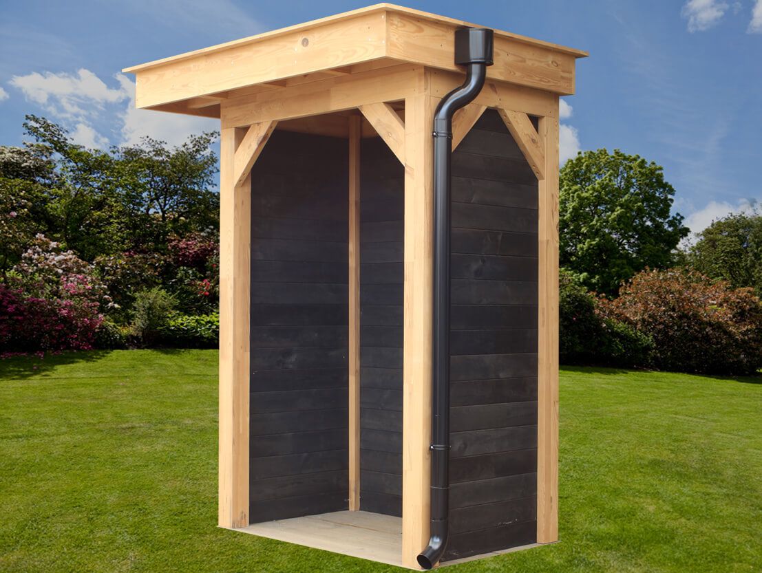 Hemelwaterafvoerset platdak zijuitloop Zwart Metaal